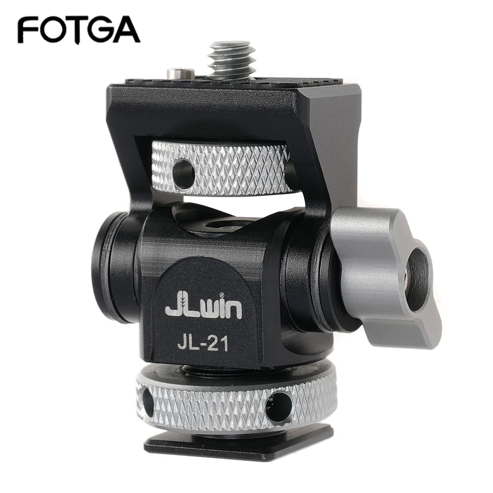 FOTGA Head with Positioning Monitor Mount Adapter for Nikon Canon Sony 360 Adjustable Monitor Adapter Accessories Photo Studio