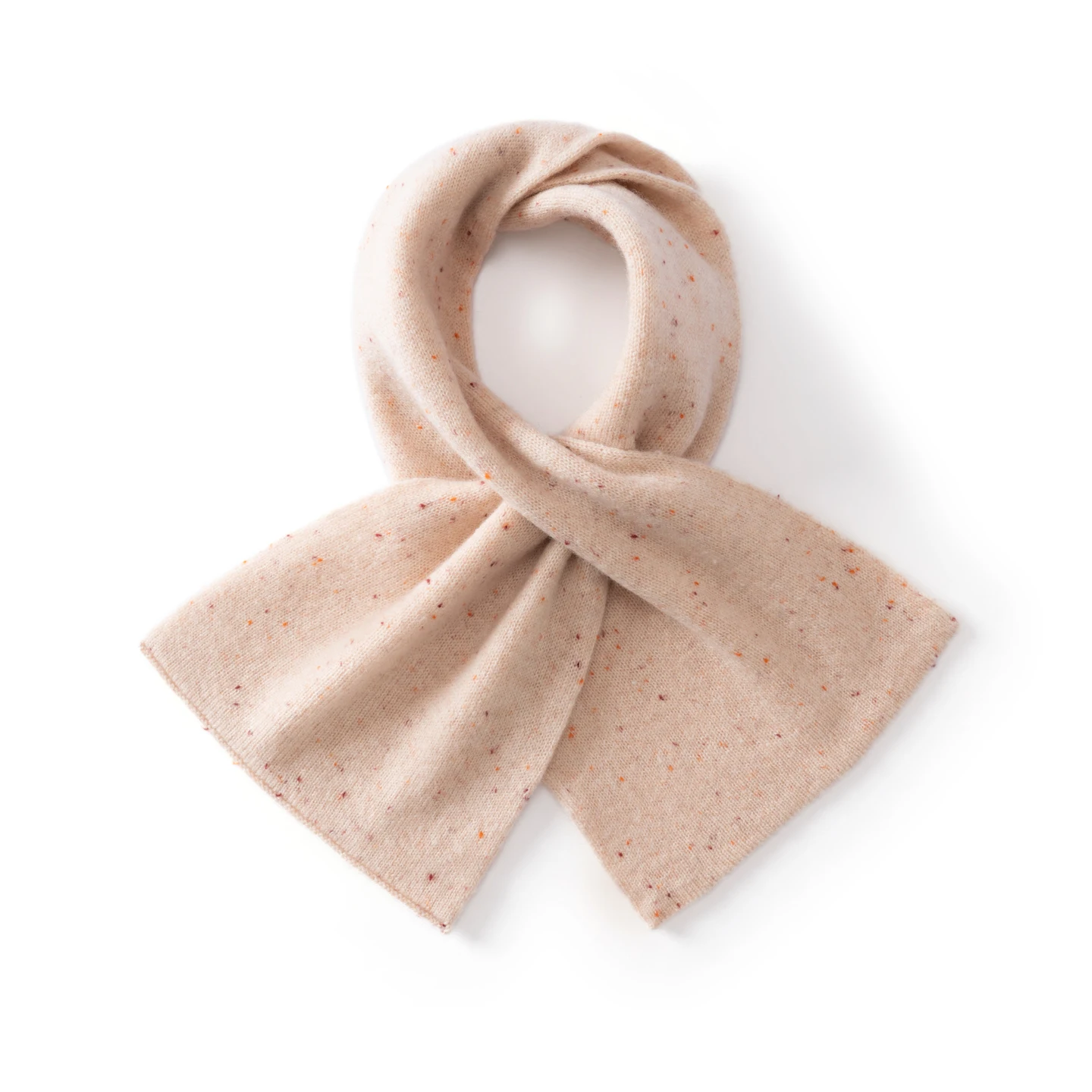 Women 100% Cashmere Speckle Yarn Knitted Hole Scarf Winter Warm Cross Neck Warmer Couple Style Versatile Daily Cravat Ladies