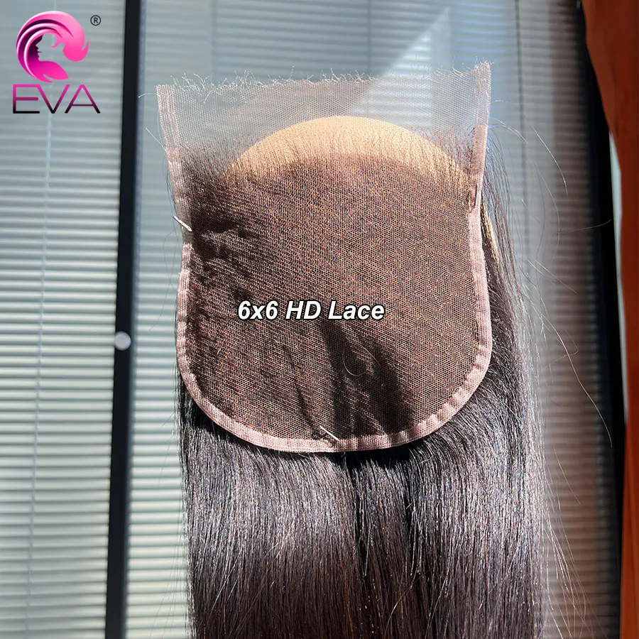 Eva Hair Ultradun HD Kant Voorgeplukt Haarlijn 13x6 HD Kant Frontale Sluiting Huidachtig Echt HD Kant Kleine knopen 5x5 HD Sluitingen