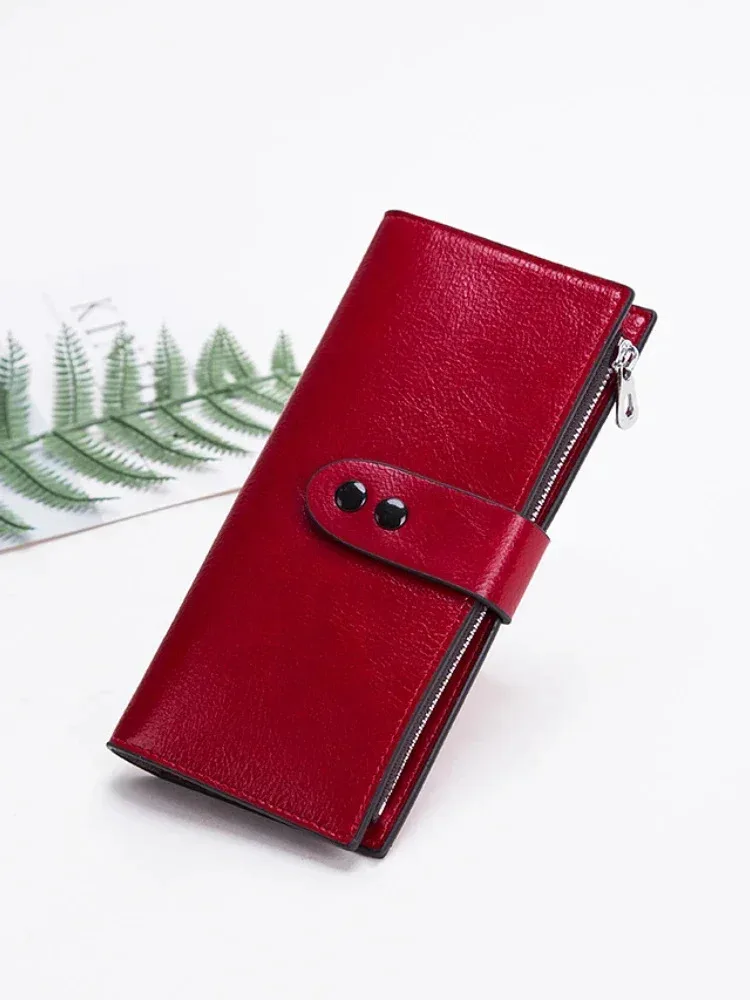 Fashion Sugar Color Long Style Walletsfor Women Vintage Luxury Buckle Zipper Zero Wallet Mobile Phone Bag