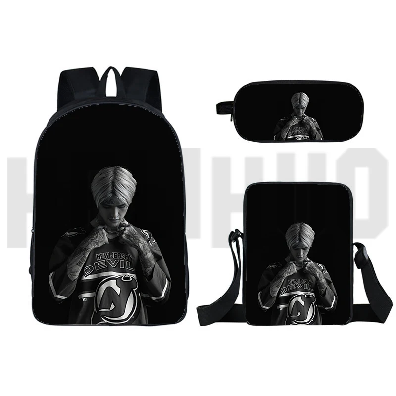 

Anime Rapper Lil Peep 3D Backpack for Teenage Girls 3 Pcs/Set Plus Double Layer Student Lil Peep Bookbag Business Canvas Packbag