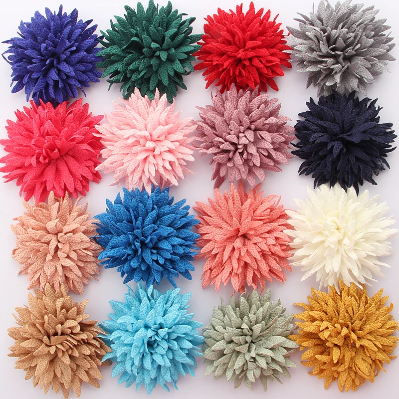 

10pcs 7cm 2.75" Vintage Fabric Bark Flowers For Hairpins Silk Satin Flower For Headbands Accessories Boutique