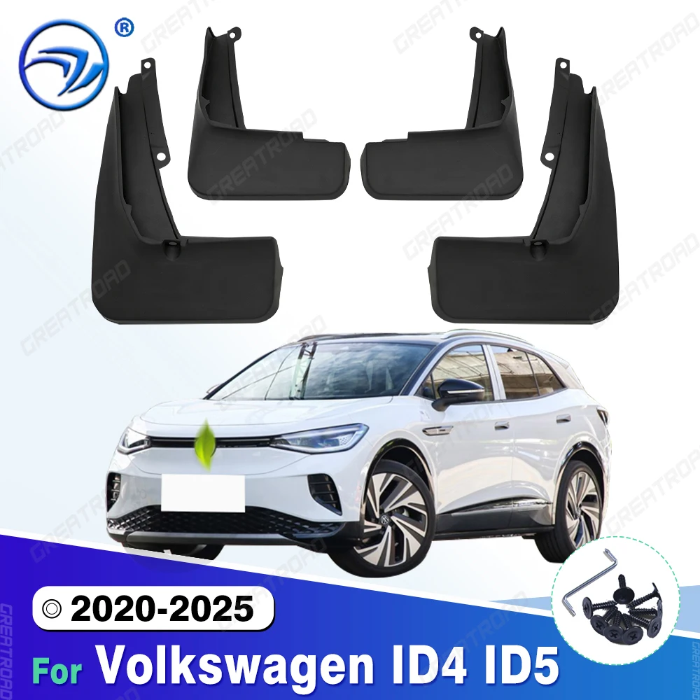 

4 шт. прочные брызговики из АБС-пластика для Volkswagen ID4 ID5 2020-2025 2023 2024, автомобильные брызговики, защита крыльев, простая установка, автоаксессуары