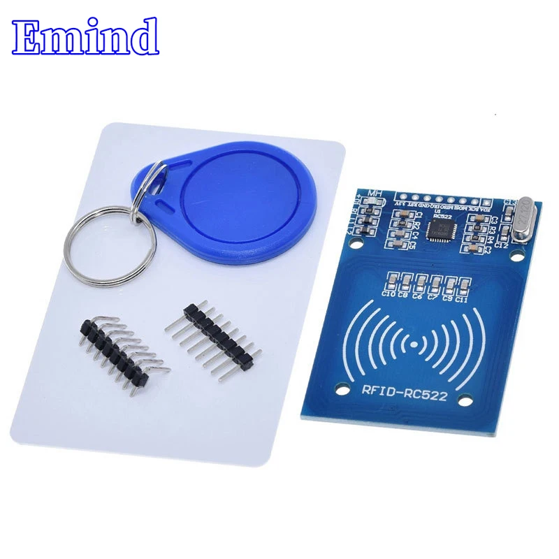 2/5/10/20/50Pcs MFRC-522 RC522 RFID RF IC Card Induction Module White Card + Keychain Access Control Module Suitable