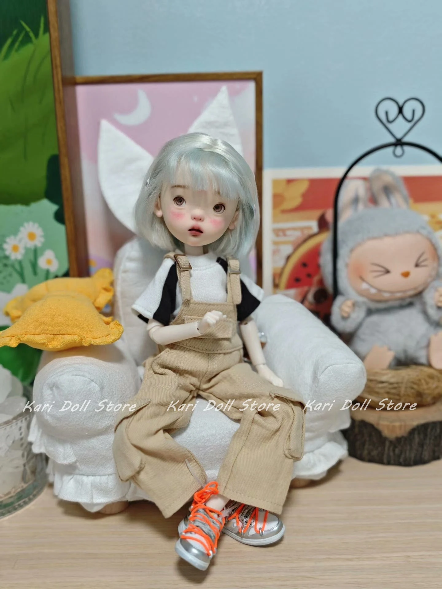 Kari-Puppenkleidung und Röcke Kleiner, frischer beige Latzanzug für Landazz Landoudou Doll