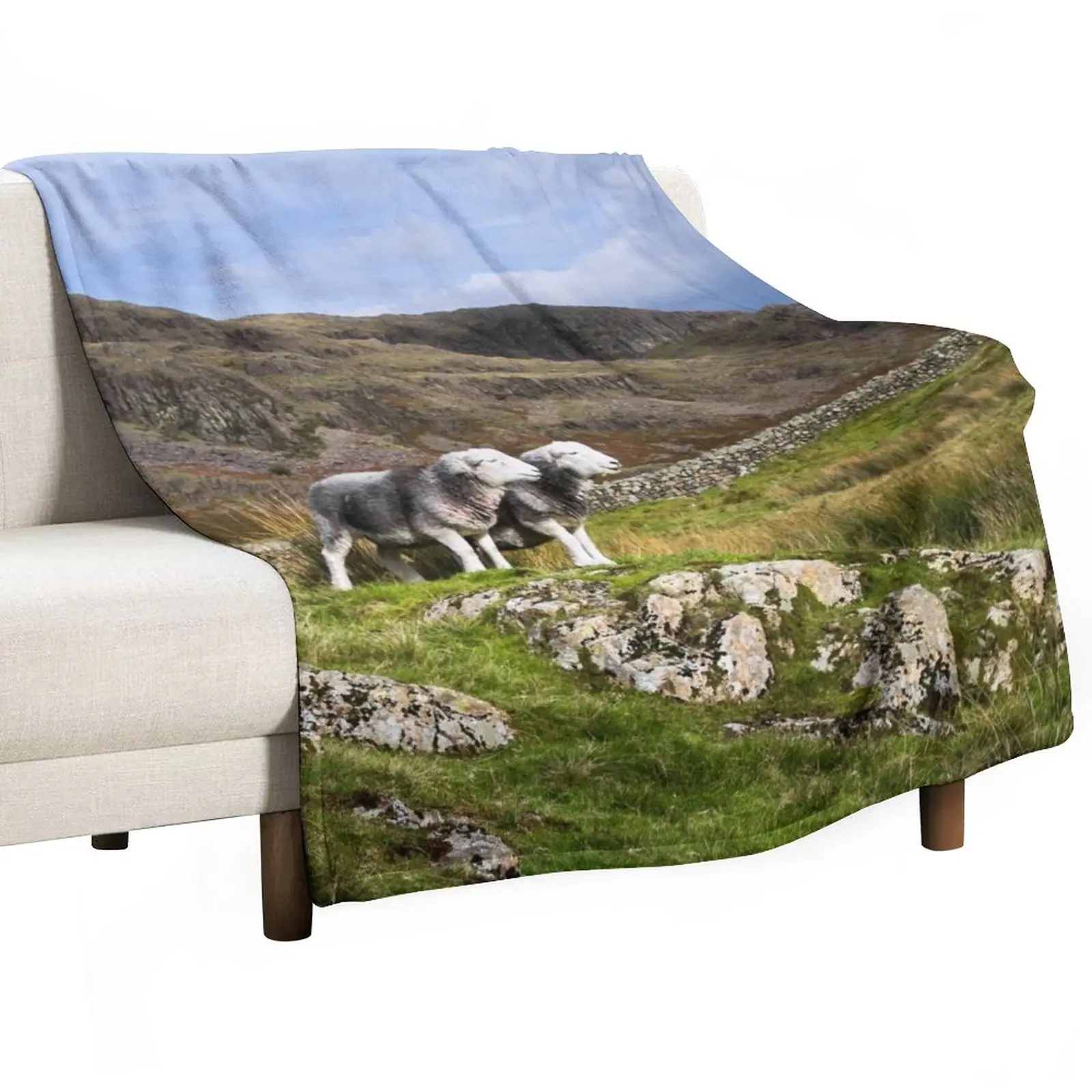 Herdwick Sheep in The Lake District Throw Blanket Furry Blanket Fluffy Soft Blankets