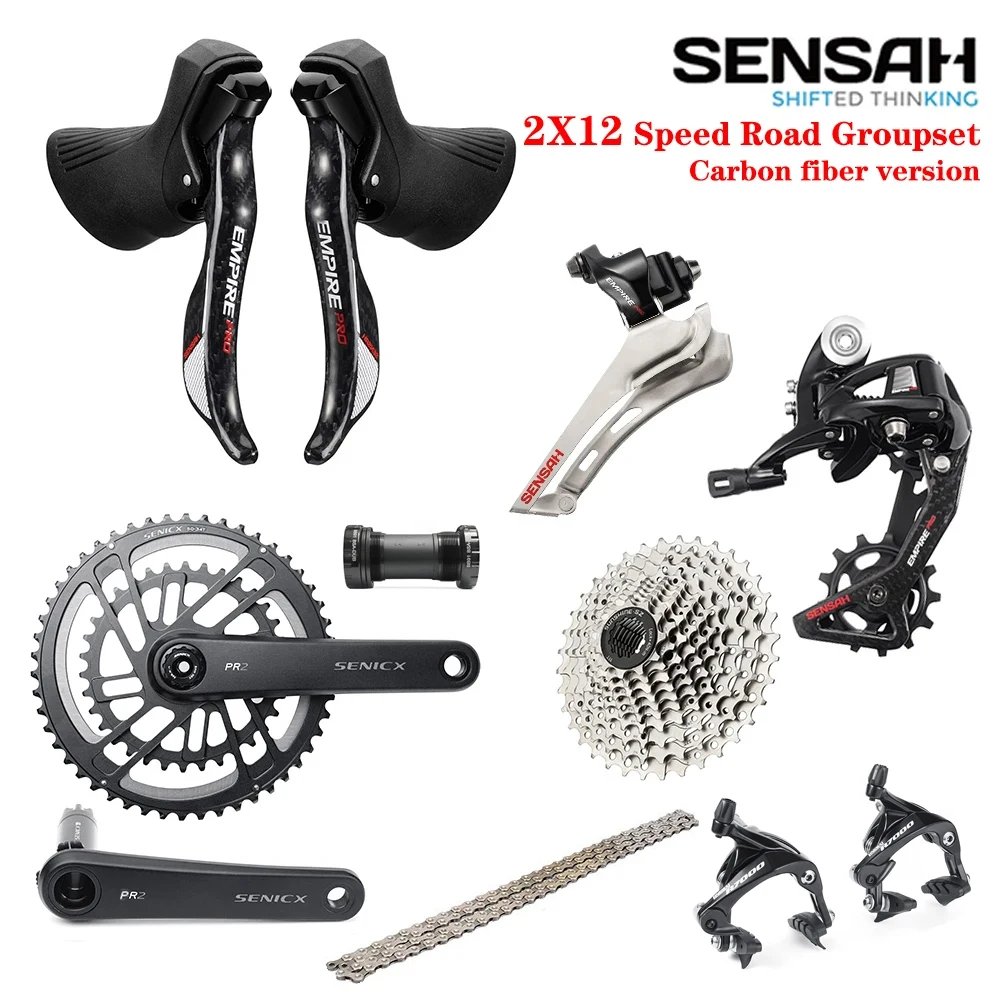 SENSAH EMPIRE PRO 2x12 Speed, 24s Road Groupset carbon fiber