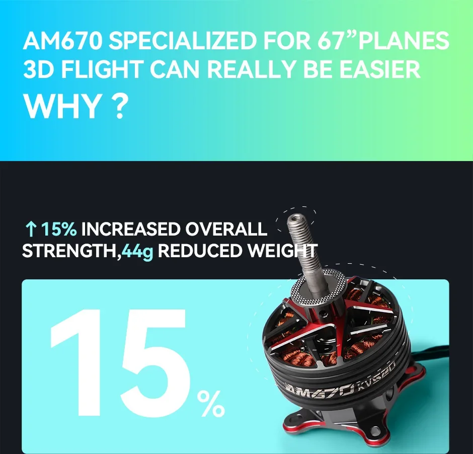 T-MOTOR AM670 Combo (motore brushless AM670 + AM116A ESC + FS18 * 8 prop) volo 3D 67-70 \'\'/90E-110E