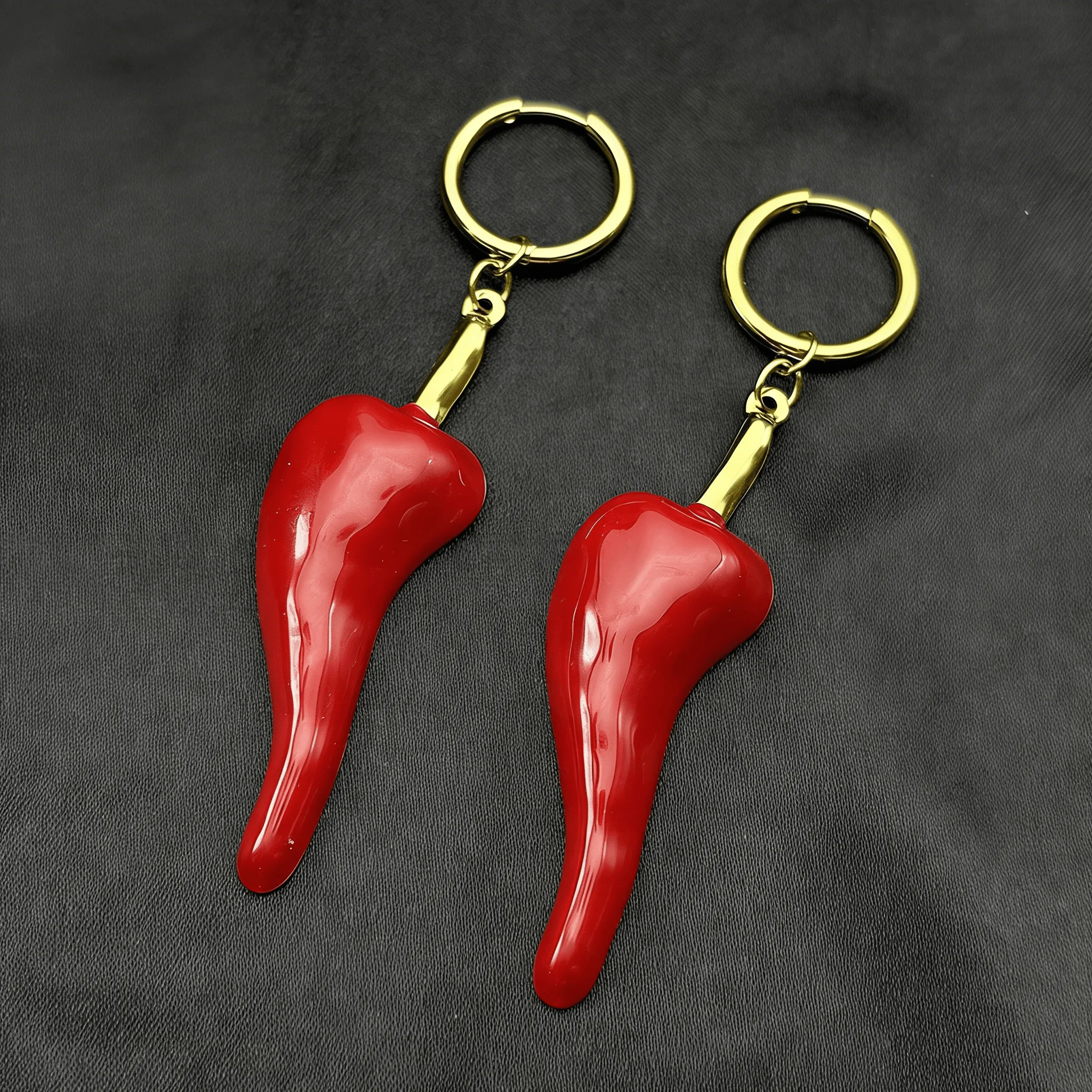 

Red Cute Chill Pepper Earrings For Women Men Stainless Steel Enamel Gold Color Fashion Y2K Dangle Drop Ear Jewelry Accessory