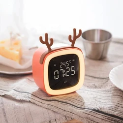 Xiaomi Youpin Creative LED Night Light with Thermometer Bedside Alarm Clock Bedroom Gift USB Rechargeable Digital Clock 5 Styles