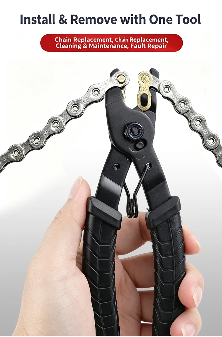 Fahrradkette magische Ketten klemme Schnell kupplung Knopf halterung Niet schloss Überholung Entfernen Zange Fahrrad reparatur werkzeug installieren – Detail 3