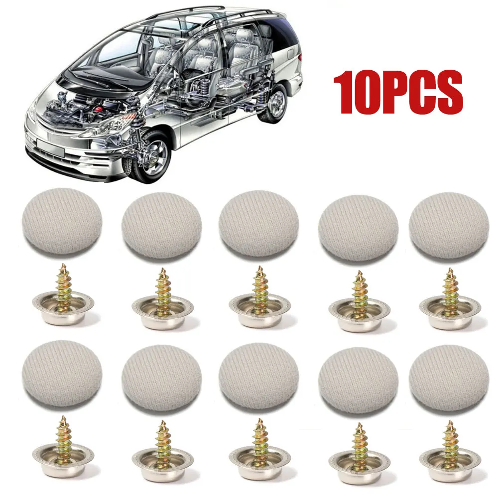 

10x Universal Flannel Car Interior Roof Buckles Headliner Ceiling Cloth Fixing Screw Cap Repair Automotive Care Fabric Buckle