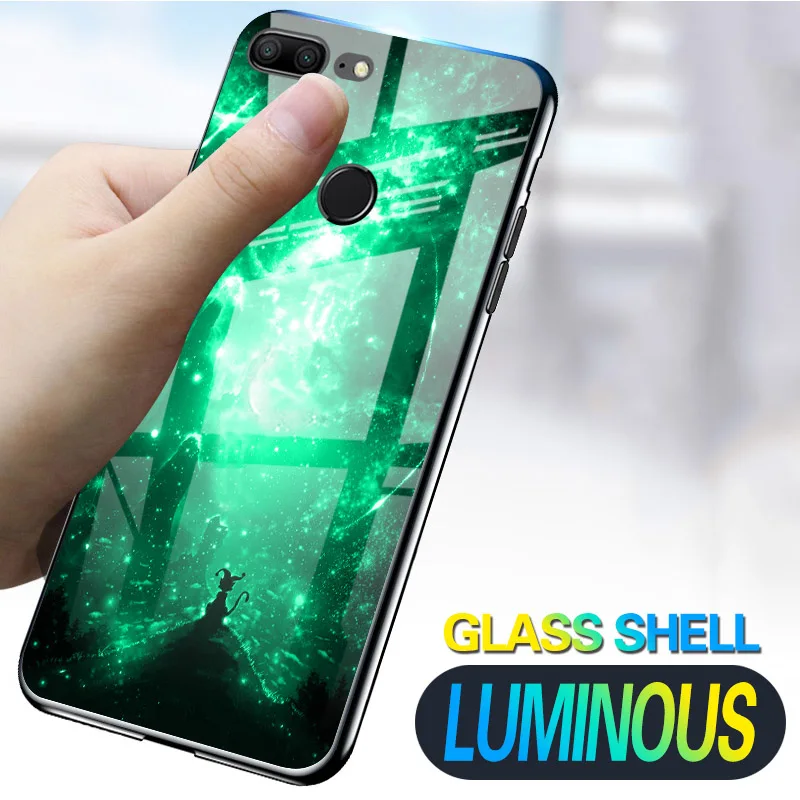2021 Luminous Phone Case For Huawei Honor 30S View V30 Pro V20 V10 10i 9A Night Shine Glass Cover For Honor 30 20 Pro 8X 7X PLAY