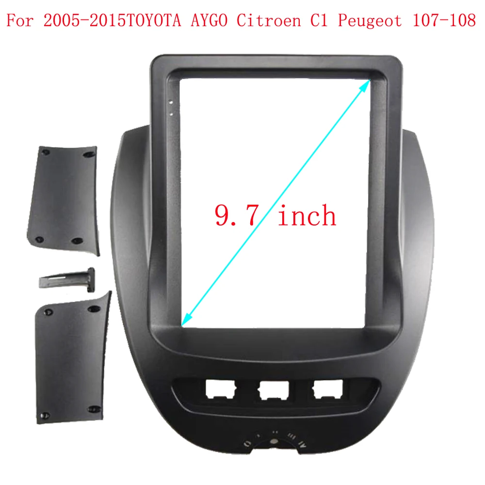 

9.7 inch Double 2 Din Car Radio Frame for Toyota Aygo Citroen C1 Peugeot 107 2005-2014 Fascia Dash Kit DVD Panel Stereo Cover