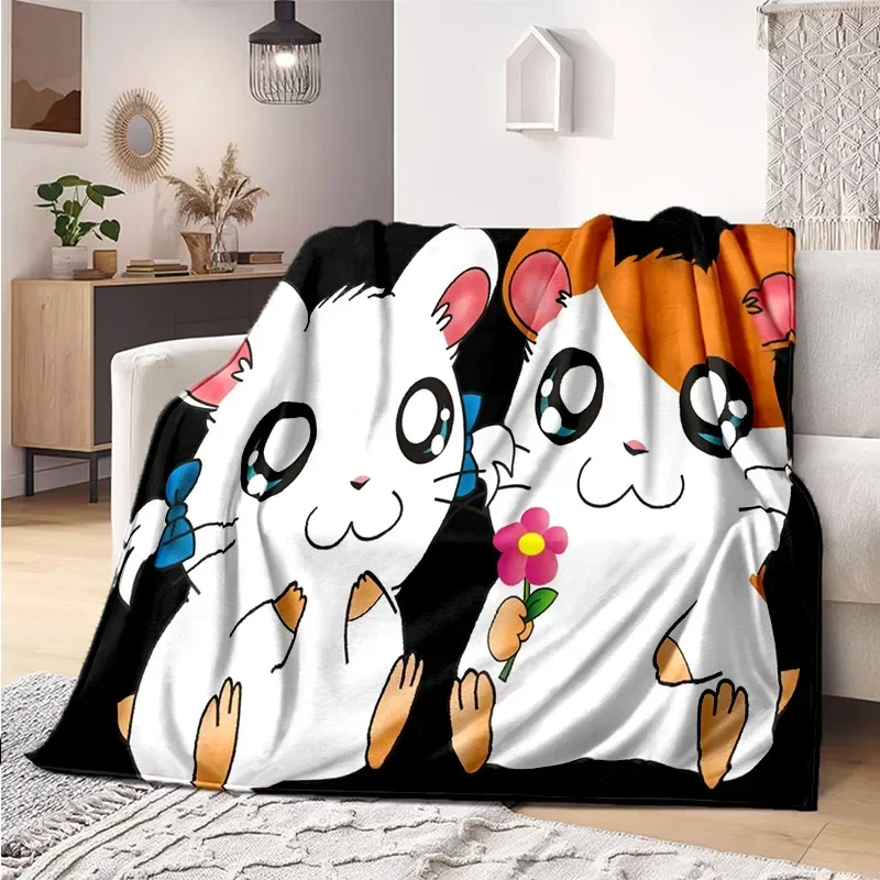 Lovely mouse blanket cartoon Hamtaro soft household blanket Children\'s thin sofa bed sheet warm blanket for all season