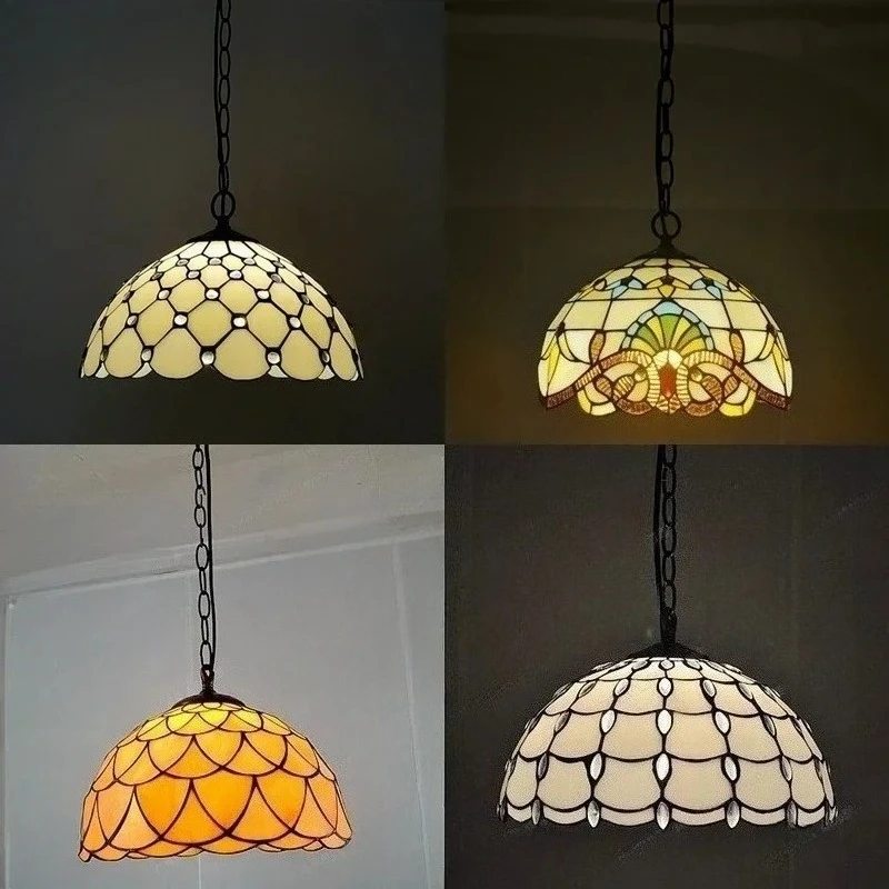 

12 Inch European Style Chandelier Western Restaurant Cafe Bar Aisle Bay Window Glass Lamp Antique Single Head Chandelier