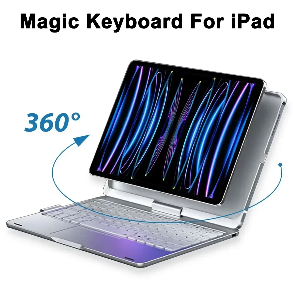 Magic Keyboard Case For iPad Air 11 13 2024 M2,Pro 11 12.9 iPad 10.2 7/8/9th 10th Generation,iPad Cover Air 4 5 Backlit Keyboard