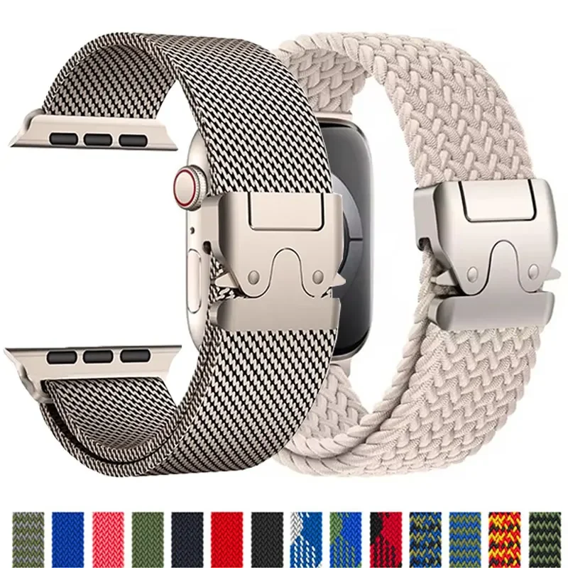 Titanium Color Official Strap For Apple watch Ultra Band 49mm S10 46mm 42mm 45mm 44mm Nylon bracelet iWatch 10 9 8 7 6 5 SE 4 3