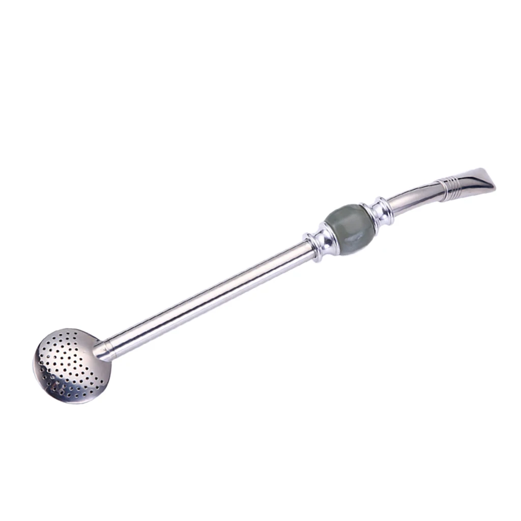 Stainless Steel Tea Tool Infuser Straw Spoon with Mesh Filter for Yerba Mate and Loose Leaf Brewing at Home