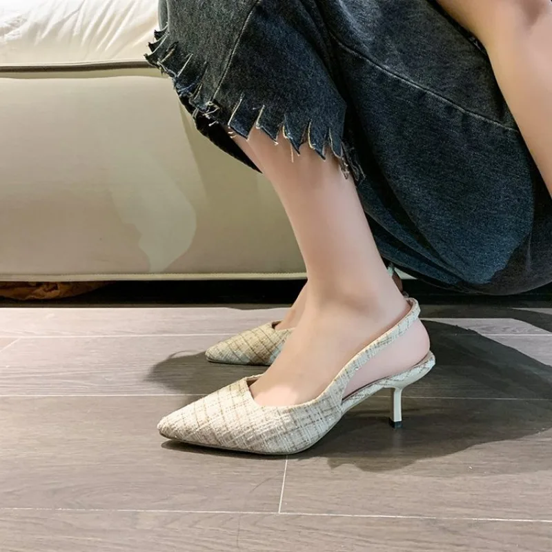 Sommer mode lässig spitzen Zehen Stiletto Damenschuhe neue sexy elegante Bankett bequeme atmungsaktive Baotou High Heels