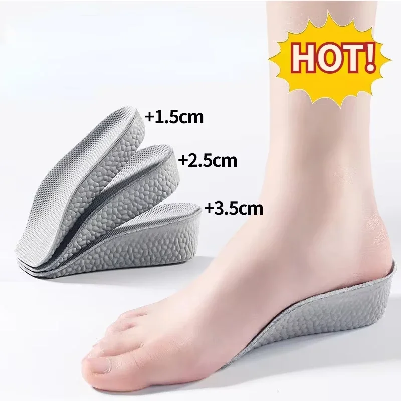 3.5/2.5/1.5cm Arch Support Height Increase Insoles Light Weight Soft Elastic Lift Soft Elastic Lifting for Men Women Shoes Pads