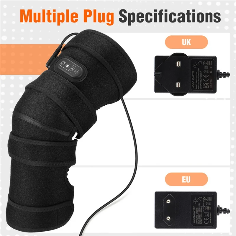 ABVI-وسادات تدليك ساخنة للركبة وظيفة الاحترار مع 4 محركات تصميم تسخين ممتد مدلك قبعة الرضفة