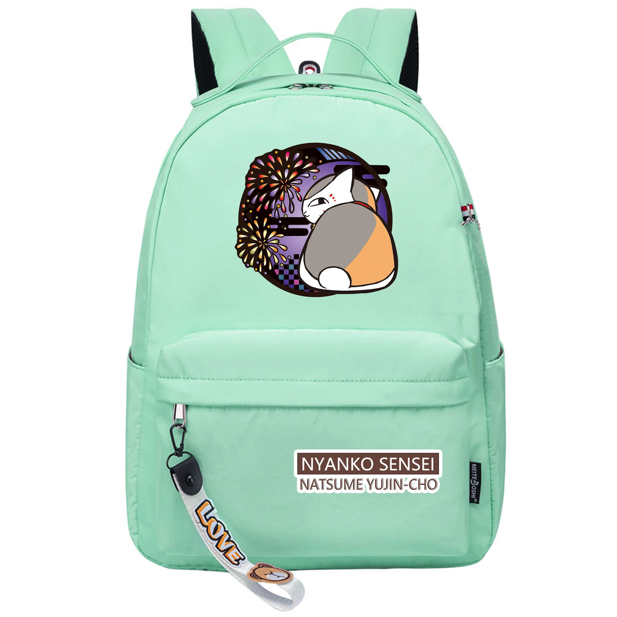 Natsume's Book of Friends Kawaii Girls School Bags Cat Teacher Cartoon Bookbag Women Pink Travel Backpack Small Shouler Daypack