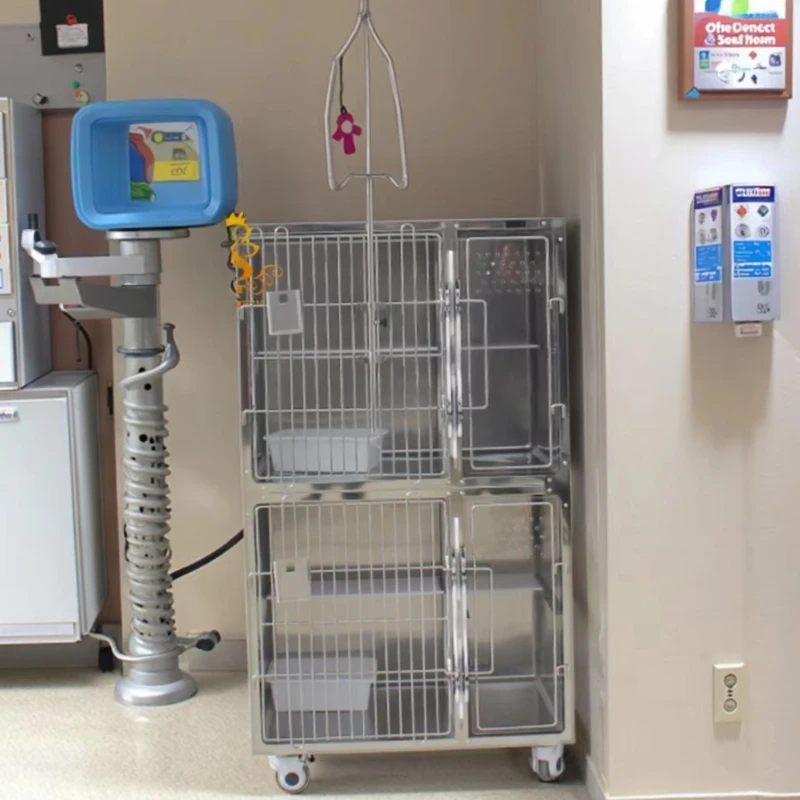 

Stainless Steel 4 Doors Layer Cat Cage with Wheels for Outdoor Pet Dog Breeding Veterinary Surgical for Pet Supplies