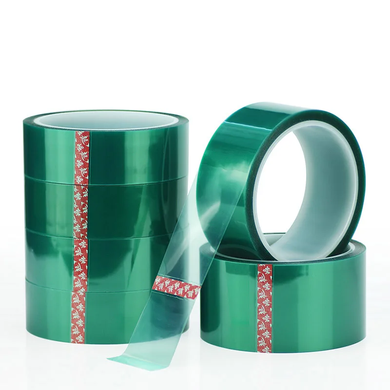 1 Stuks 33M/Rolbreedte 5Mm-100Mm Groene Polyester Tape Pet Hoge Temperatuur Enkelzijdige Plakband Poedercoating