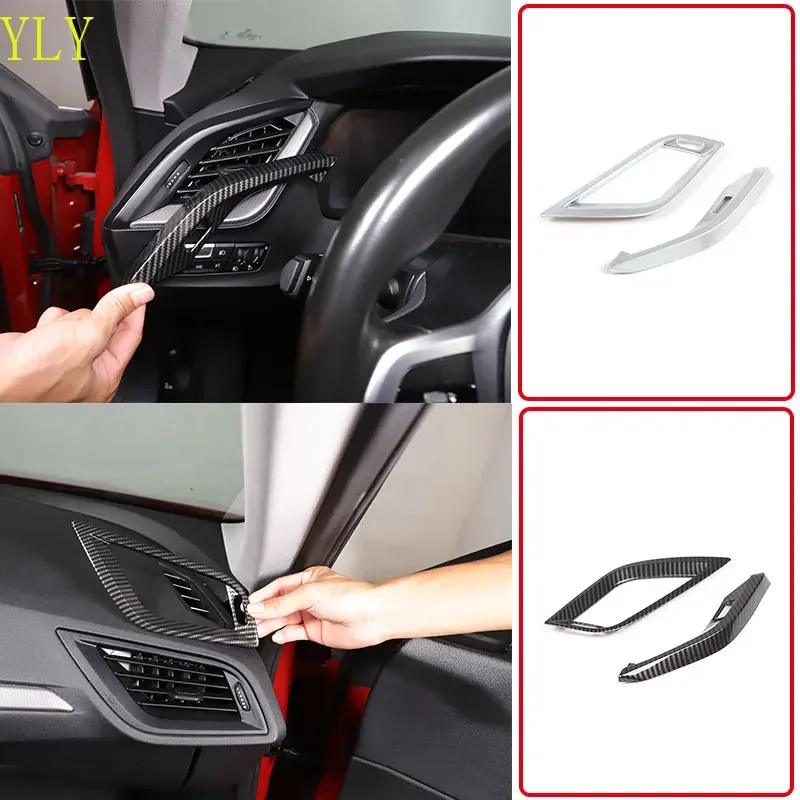 

For BMW1 2 Series F40 F44 2020-2024 ABS carbon fiber car side air outlet decorative frame sticker car interior accessories 2Pcs