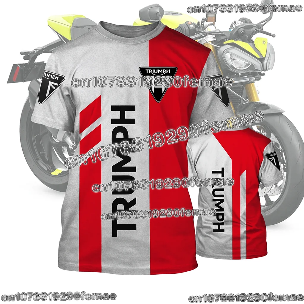 

Triumph Motorcycle Men’s Racing T-shirt 2026 Summer Short Sleeve Fan Edition Casual Streetwear Comfortable Breathable Top