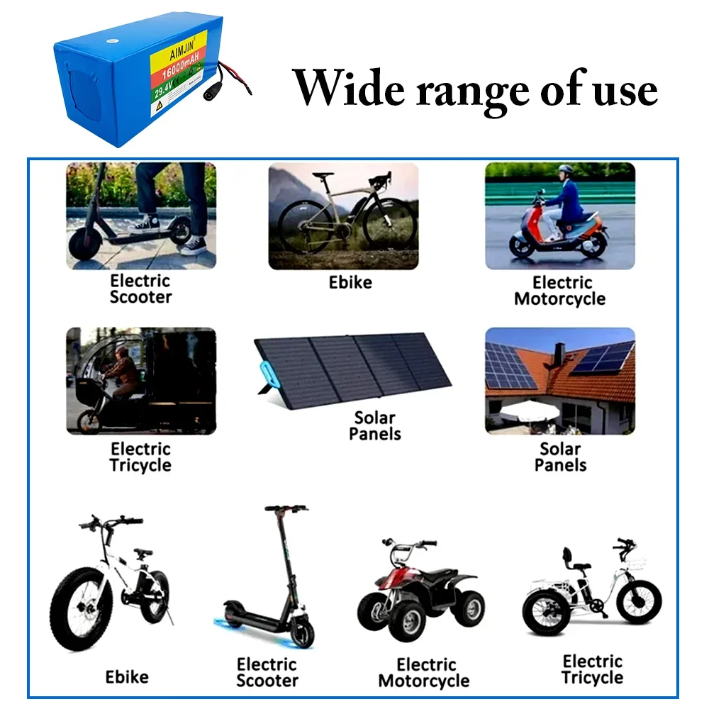 High quality 7S5P 29.4V 16Ah  500W  18650 lithium battery, suitable for lithium-ion batteries in wheelchairs and bicycles