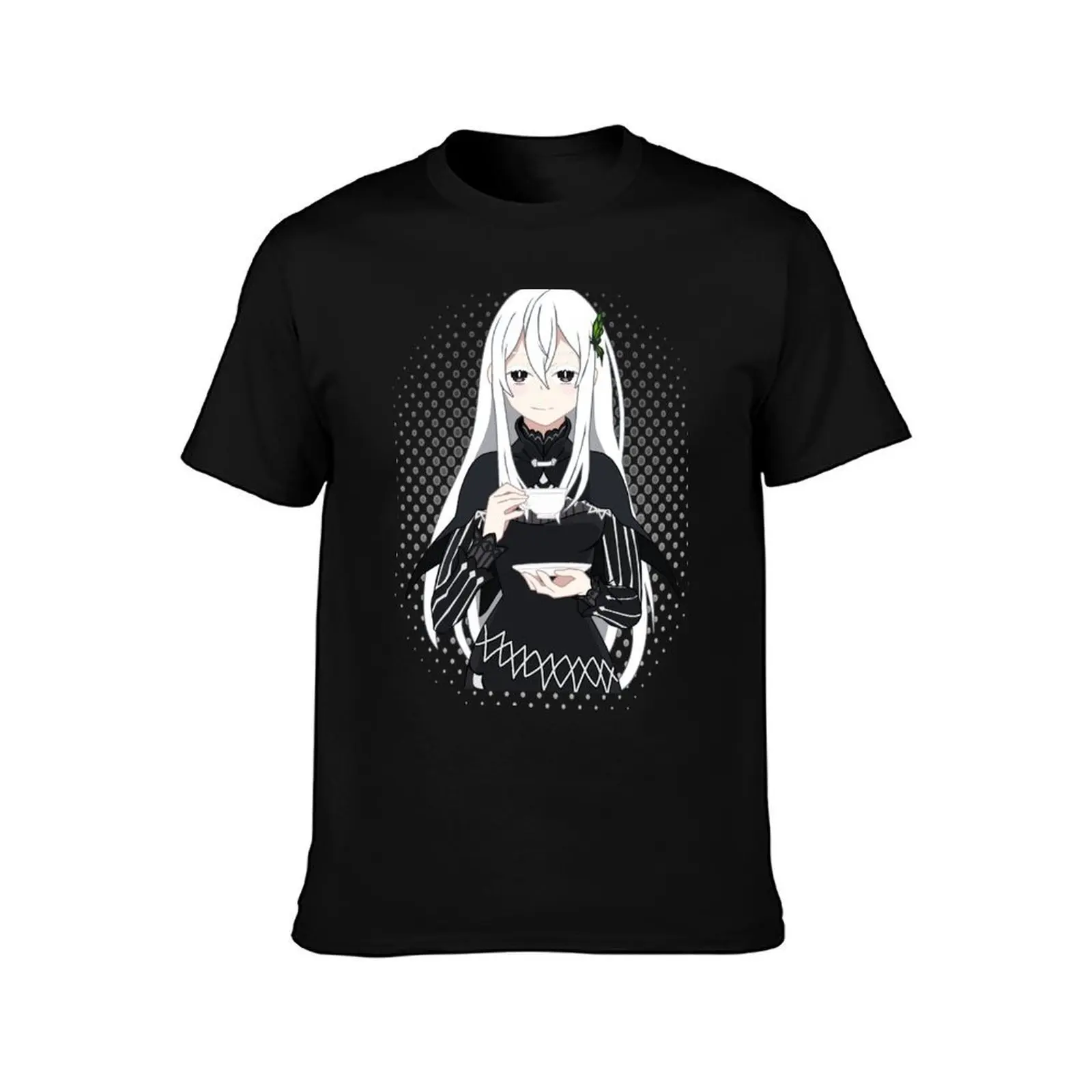 Re:Zero ? Echidna the Witch of Greed Anime Manga Otaku Gift With Black and White Dots T-Shirt printed t shirts for man T-Shirt