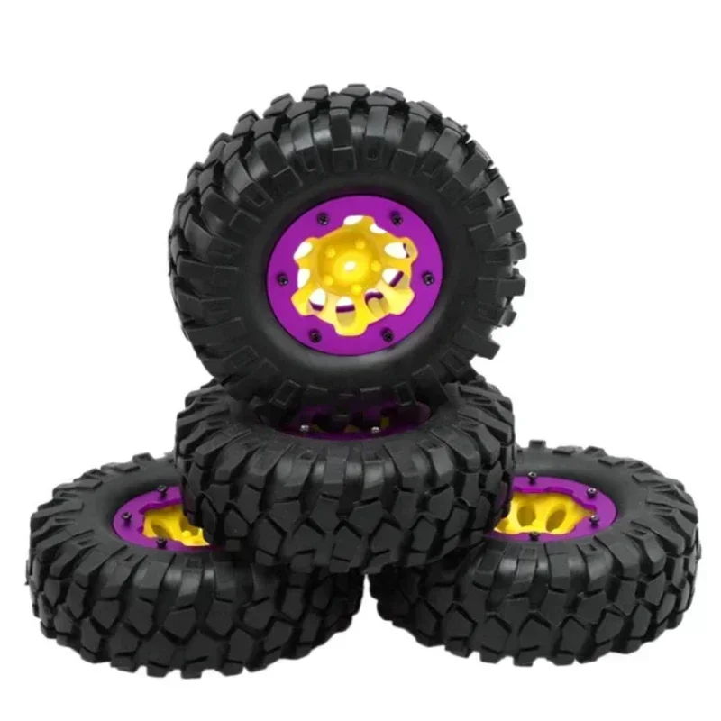 Neumáticos de 1,9 ", rueda de 108mm, cubo hexagonal de 12mm para telecontrol SCX10 RC, modelo de coche, neumático de escalada, neumático de grava simulado de alta calidad