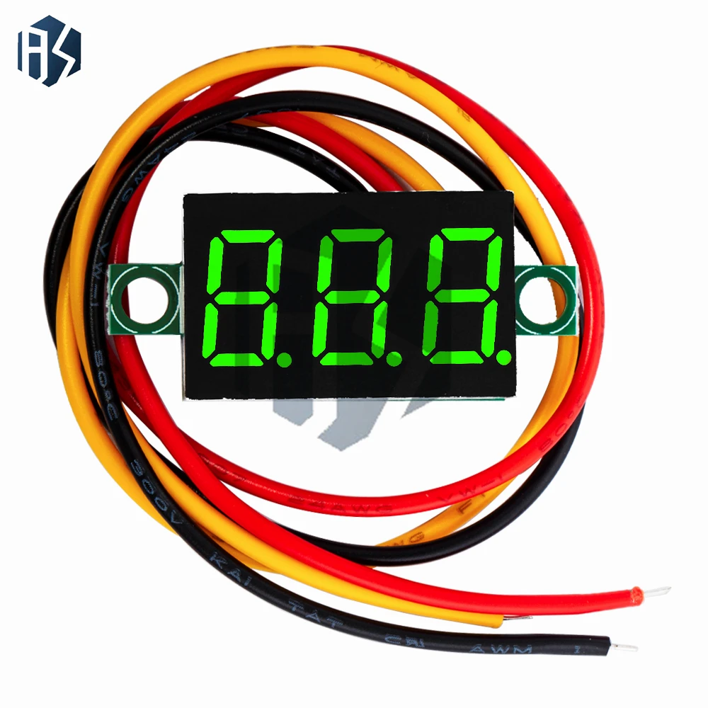 0,36 Zoll 3-stelliges digitales Voltmeter – DC 0V-100V LED-Spannungsplattenmessgerät mit roter, grüner und blauer Anzeige