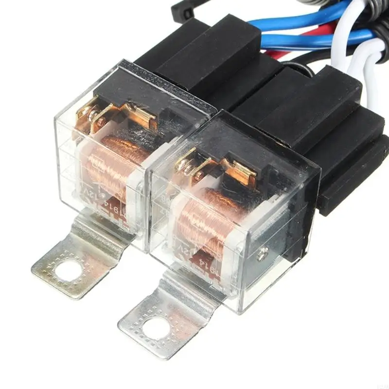 U2JA Wiring Harness Kit 12V H4 Negative-Switched LED Headlight Work Lamp Bulb Relay Wiring Harness Plug Kit Auto Accessories