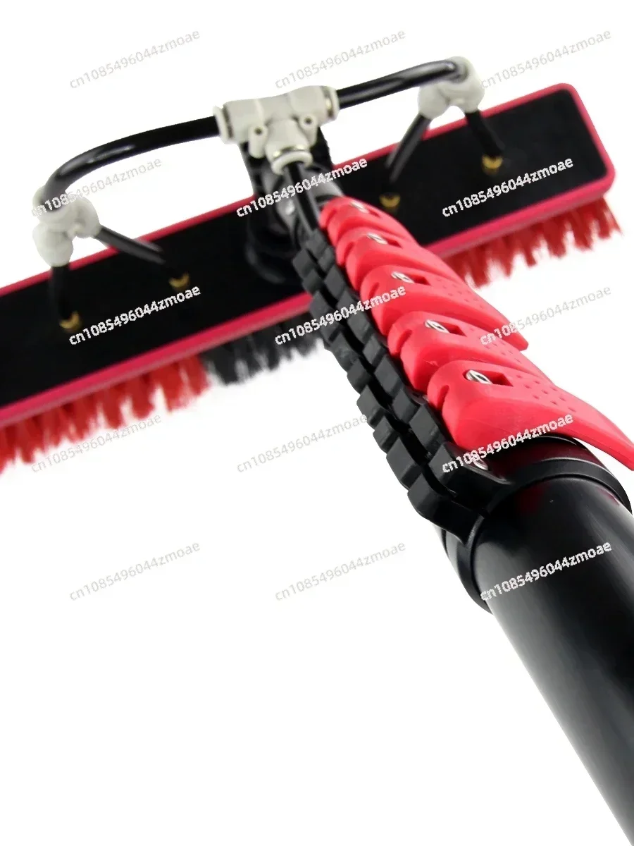 9m Window Cleaning Brush Telescopic Rod Photovoltaic Panel Cleaning Brush Water Spray Flow-through Brush