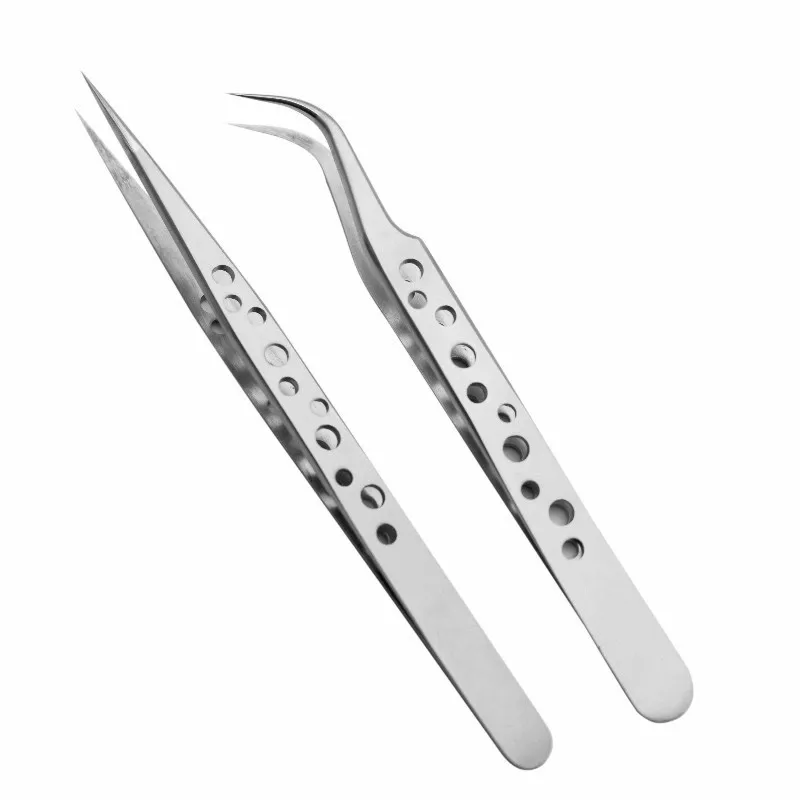 Electronics Industrial Tweezers Anti-static Curved Straight Tip Precision Stainless Forceps Phone Repair Hand Tools Sets