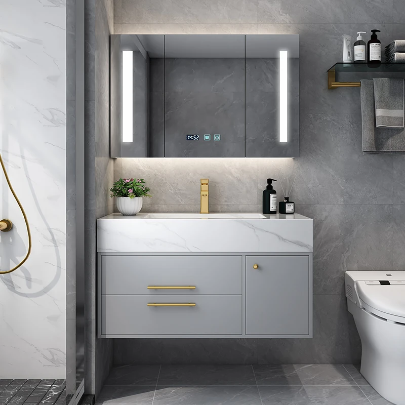 Modern Simple Bathroom Cabinet Light Luxury Gadgets Space Saver Cupboard Skincare Decorations Display Archivadores Furniture