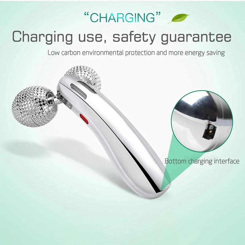 ลูกกลิ้งหน้าไฟฟ้าเครื่องนวดหน้ากระชับสัดส่วนสำหรับใบหน้า V-Face Skin Care GuaSha Body Cellulite Warm Massage Face Roller Beauty