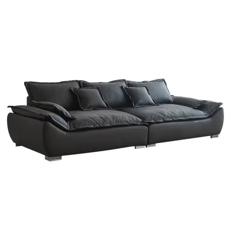 

s#A Hot Selling Customized Light Luxury Living Room Furniture Italian Minimalistvacuum Compressed Leather Sectional Sofa