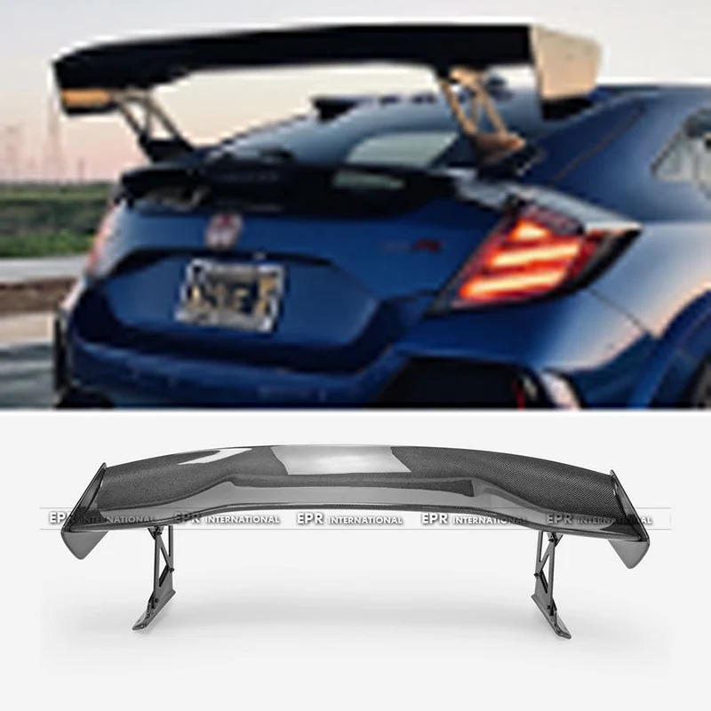 

For VTX2X Style 150cm Carbon Fiber GT Wing Spoiler for Honda Civic FK7/FK8 (2016-2021) - Fiberglass Base - Aggressive Look