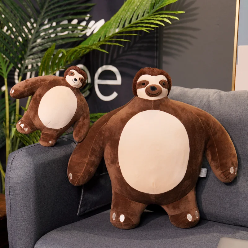 High quality 24/47cm small head Brown bear stuffed animal plush toy Lion Tiger Sloth fox elephant Panda Unicorn Birthday Gift