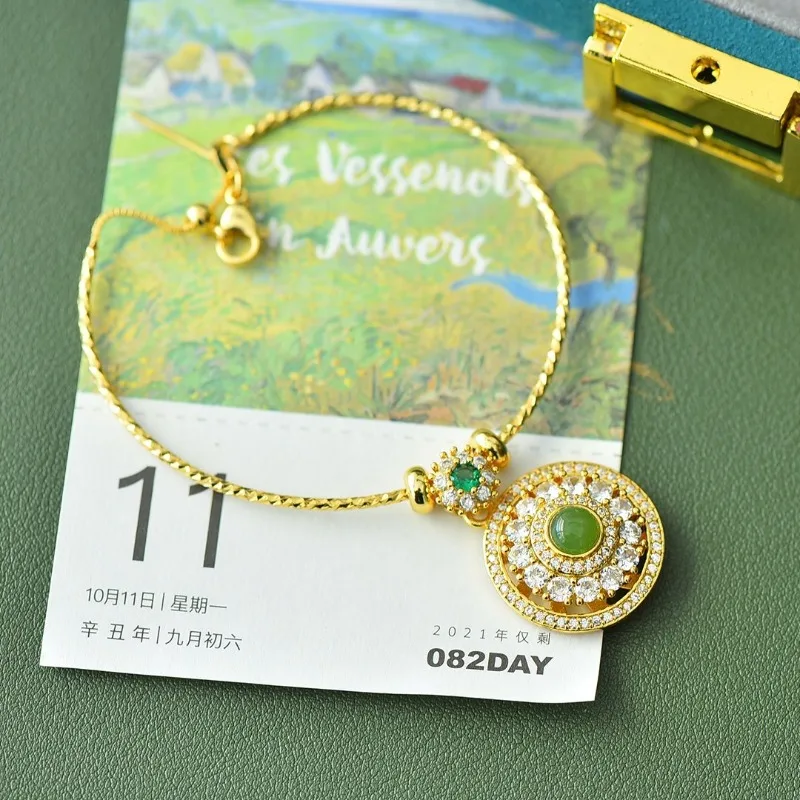 

Copper Inlaid Jasper Turn of Time Bracelet Women's Model