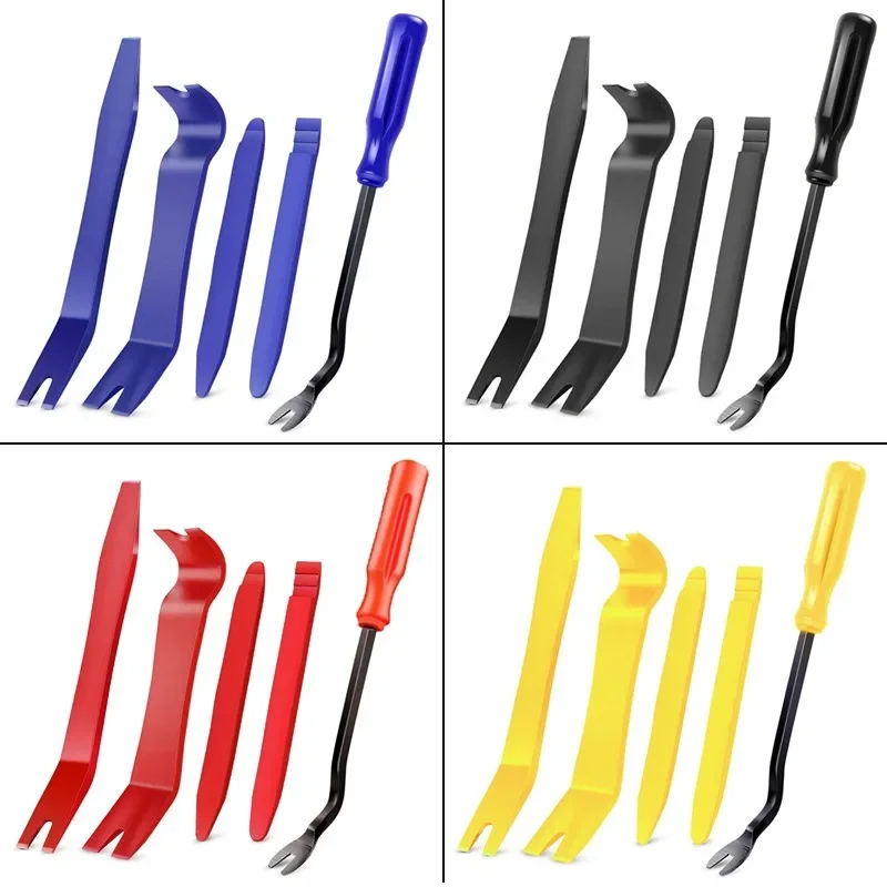 5Pcs Car Door Panel Removal Tool Set Audio Video Dashboard Clip Installer Prying Navigation Disassembly Kit Automobile NailPull