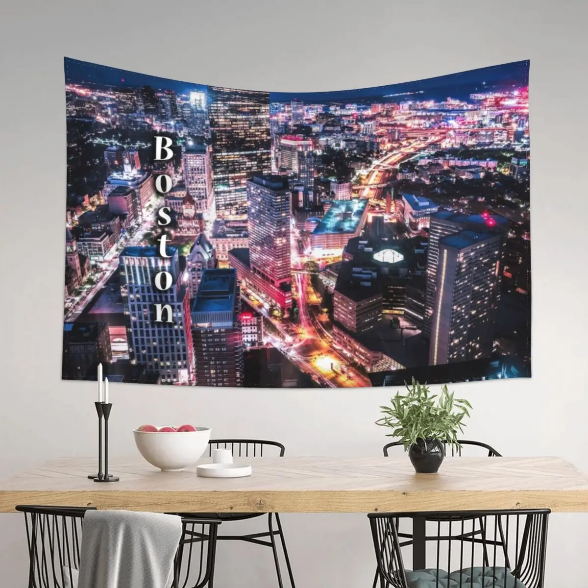 

Boston at Night Tapestry Decoration Pictures Room Wall Wall Coverings Wall Art Tapestry