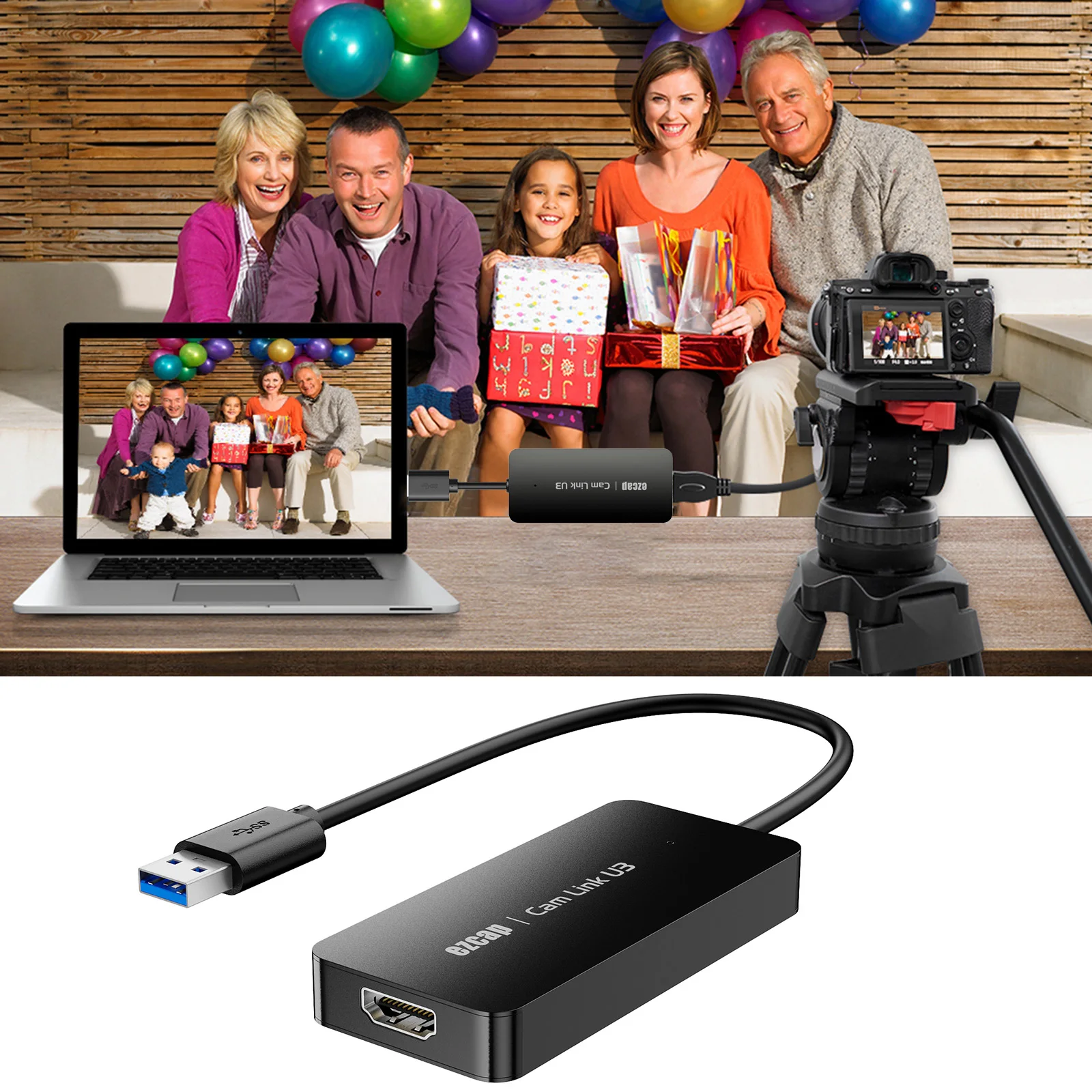 

ezcap370 Gam Link U3 Video Capture Card 4K HD IN 1080P HD Recording Box USB3.2 Audio Video Converter for Game Console Camcorder