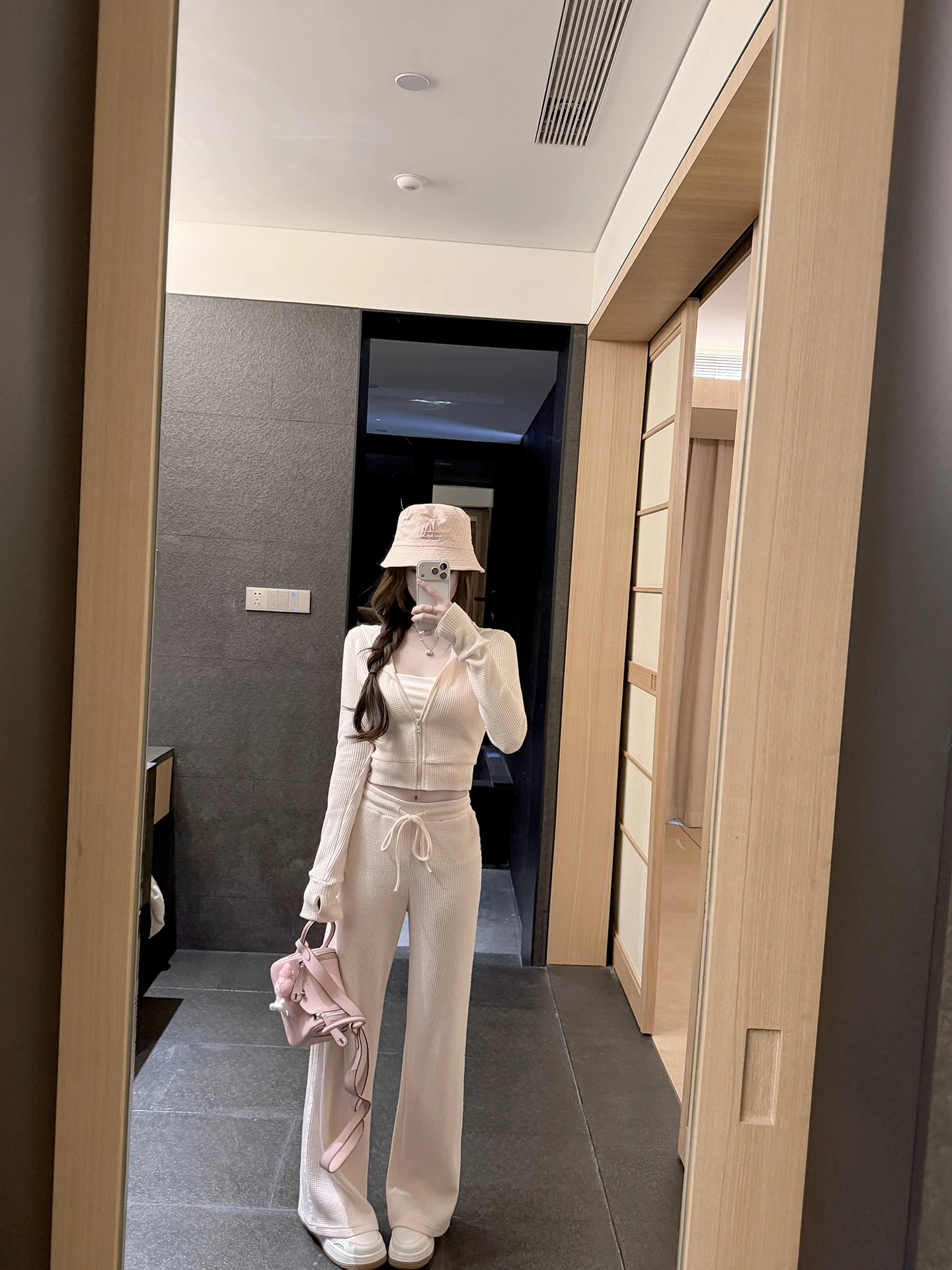 

Rouge Girl Sexy Lace Hoodie Set Pure Desire Slimming Top Bot Casual Sle Spring Faion Ensemble for Women