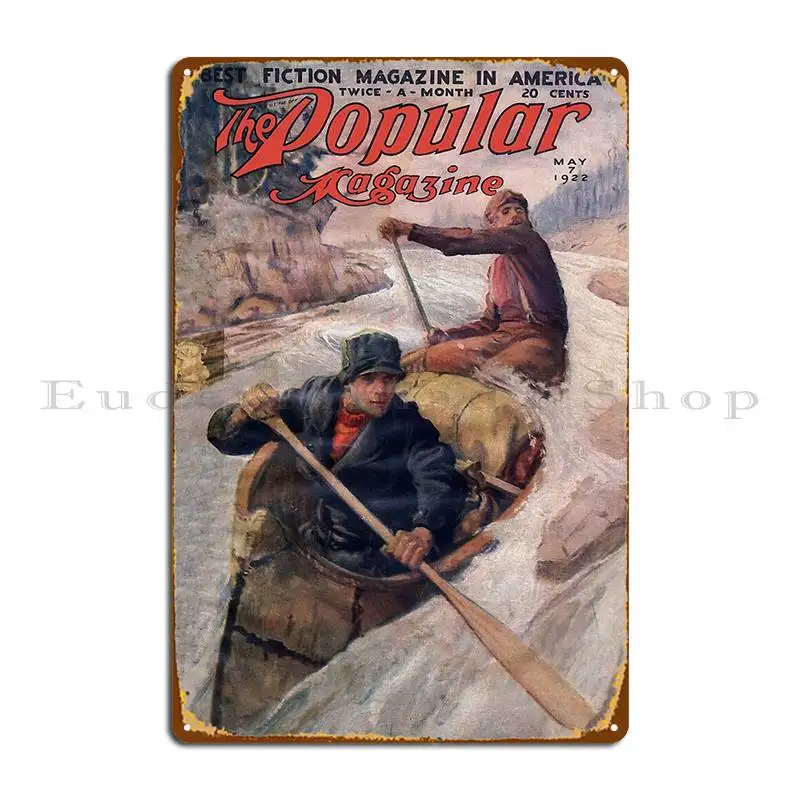 Popular Magazine America Fiction Pulp Fiction Vintage Illustrated Magazine Metal Sign Kitchen Create Cinema Tin Sign Poster