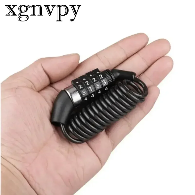 xgnvpy Durable Helmet Chain 4-Digit Password Combination Portable Bicycle Motorcycle Anti-theft Lock Security Device